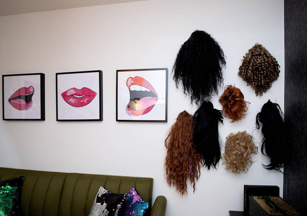 Wigs are part of the artwork on the walls. (Tonya Harvey/Real Estate Millions)