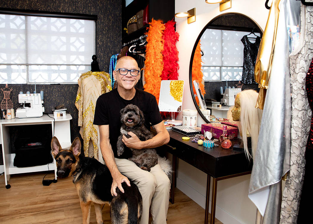 Mark Hooker with his dog in his newly remodeled midcentury home. (Tonya Harvey Real Estate Mill ...