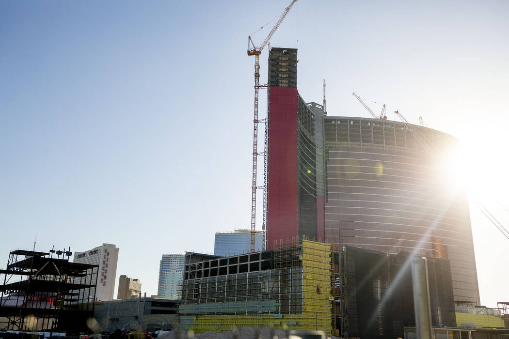 Construction continues on Resorts World Las Vegas on Thursday, Aug. 29, 2019 in Las Vegas. (Eli ...