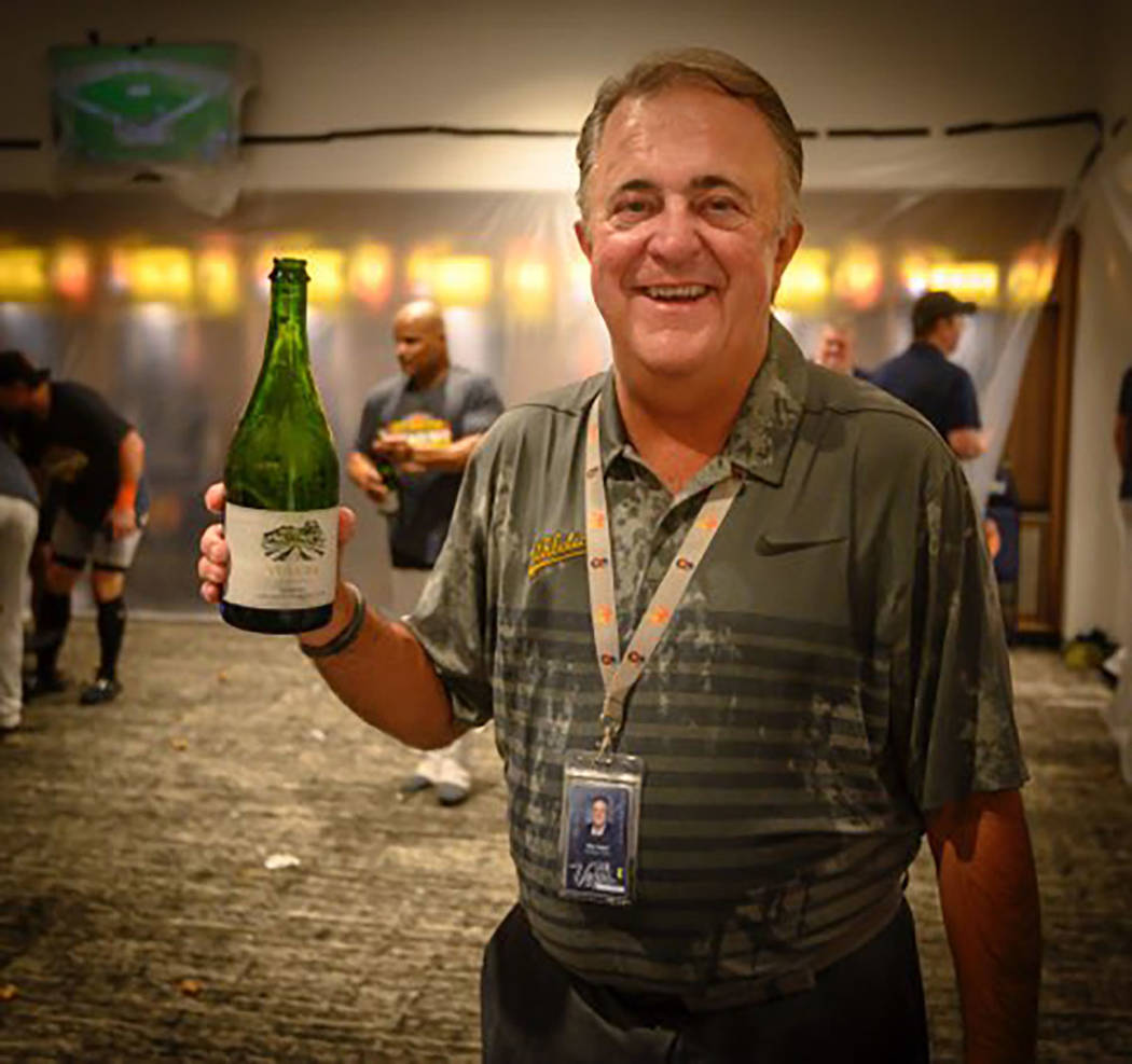 Don Logan, president and chief operating officer of the Las Vegas Aviators, celebrate ...