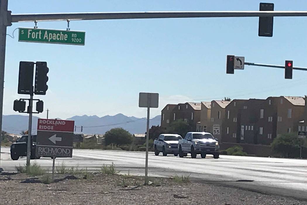 South Fort Apache Road, one of the areas in southwest Las Vegas that was affected by flooding i ...