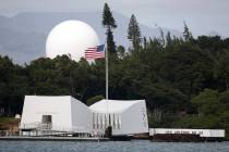 This Dec. 27, 2016 file photo shows the USS Arizona Memorial at Joint Base Pearl Harbor-Hickam, ...