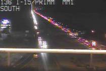 Southbound I-15 is bumper-to-bumper on Monday, Sept. 2, 2019. (RTC camera)