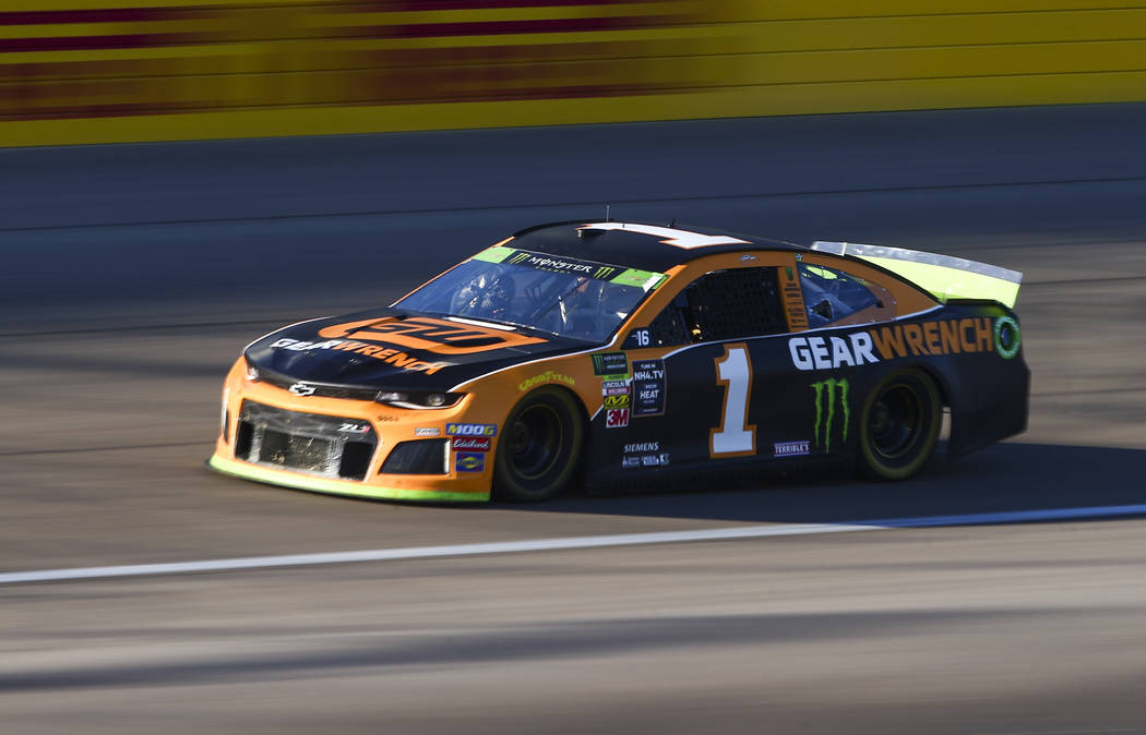 Kurt Busch (1) drives during practice for the Monster Energy NASCAR Cup Series South Point 400 ...