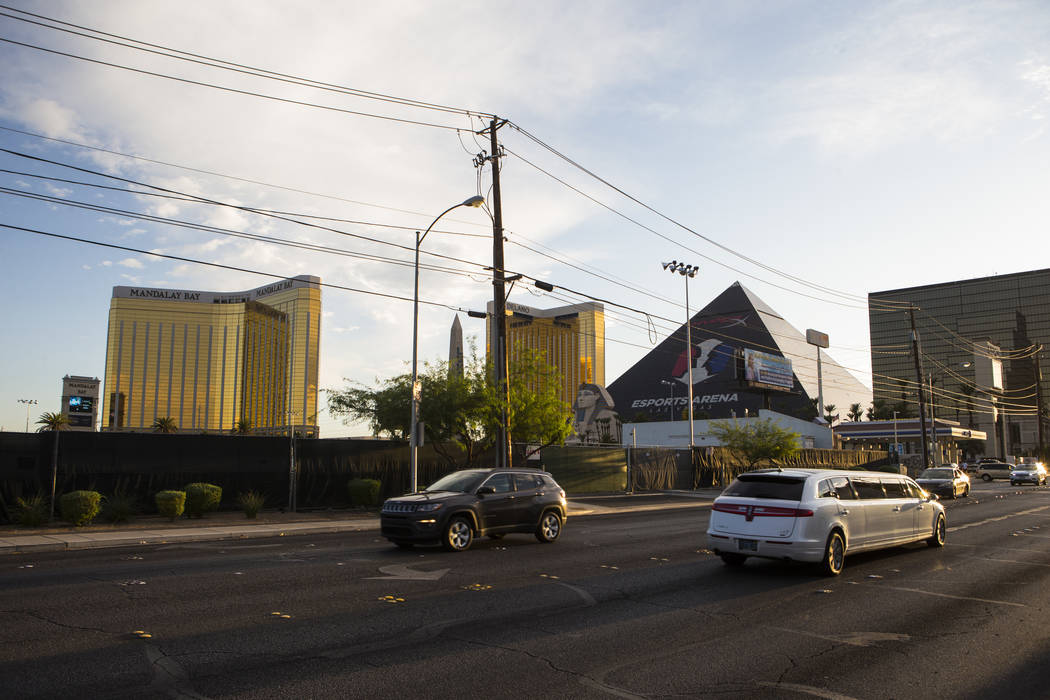 A view of the former Route 91 Harvest music festival site as seen off Reno Avenue in Las Vegas ...