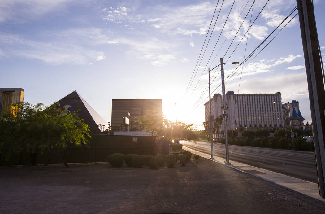 A view of the former Route 91 Harvest music festival site as seen off Reno Avenue in Las Vegas ...