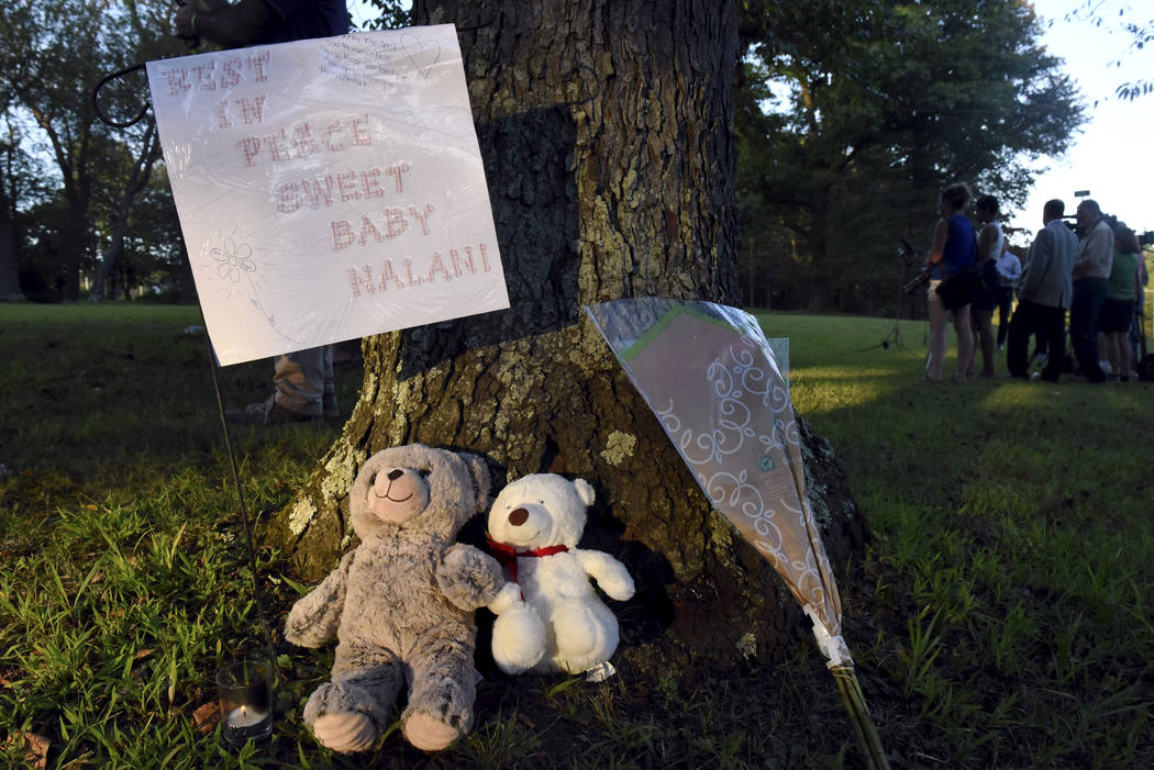 A memorial to missing toddler Nalani Johnson, a 1-year-old from Penn Hills, who was reported mi ...