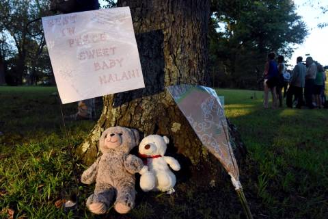 A memorial to missing toddler Nalani Johnson, a 1-year-old from Penn Hills, who was reported mi ...