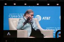Supreme Court Justice Ruth Bader Ginsburg speaks before a large crowd at Verizon Arena, Tuesday ...
