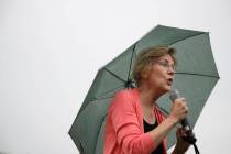 Democratic presidential candidate Sen. Elizabeth Warren, D-Mass., speaks at a campaign event, M ...