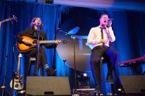Dan Reynolds performs with Imagine Dragons at the third Tyler Robinson Foundation gala at Caesa ...