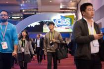Convention goers explore the Central Hall during the last day of CES 2019 on Friday, Jan. 11, 2 ...