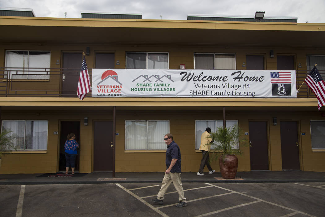 Veterans Village #4 during the grand opening in Las Vegas, Thursday, Sept. 5, 2019. The facilit ...