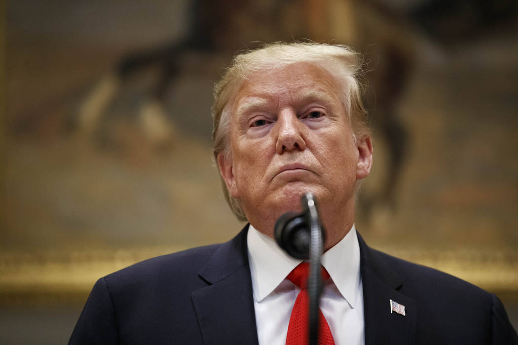 President Donald Trump speaks in the Roosevelt Room of the White House, Wednesday, Sept. 4, 201 ...