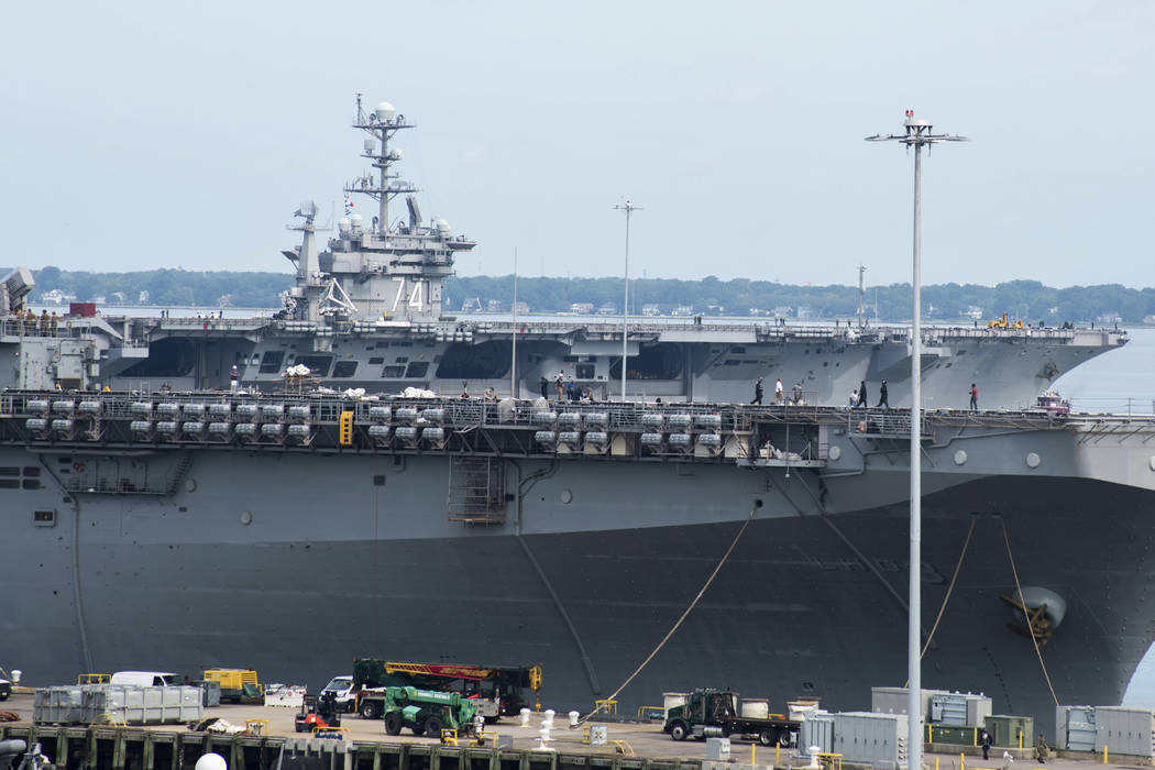 This image provided by the US Navy shows the nuclear powered aircraft carrier USS John C. Stenn ...