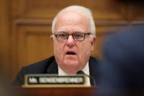 FILE - In this July 24, 2019, file photo, Rep. Jim Sensenbrenner, R-Wis., asks questions to for ...