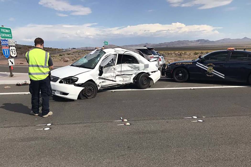 Two women were killed and five other people were injured in a crash at Interstate 11 and U.S. H ...