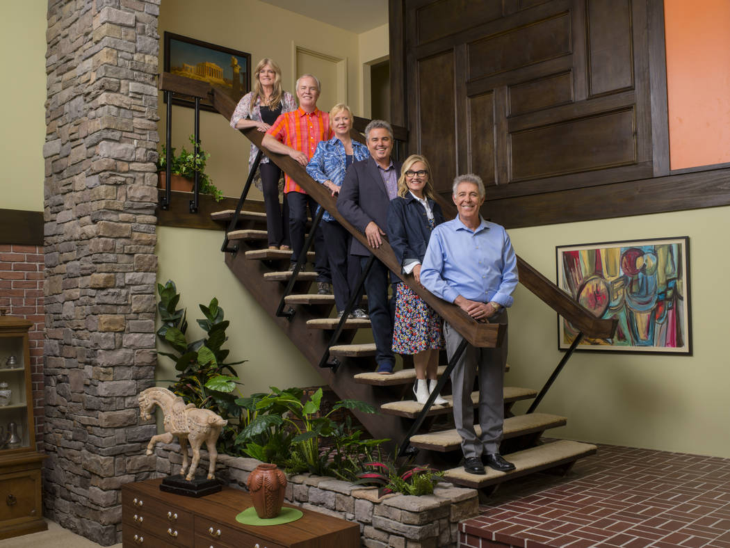 This image released by HGTV shows the cast of "The Brady Bunch," from left, Susan Ols ...