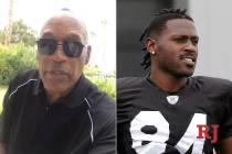 O.J. SImpson, left, tells Antonio Brown, right, to "play ball." (Twitter/Associated Press)