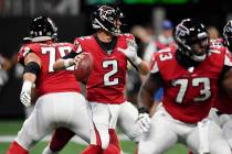 Atlanta Falcons quarterback Matt Ryan (2) works in the pocket against the Washington Redskins d ...