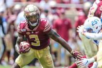 Florida State running back Cam Akers (3) runs the ball during an NCAA football game against Boi ...