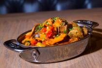 Sausage and peppers at Terra Rossa at Red Rock Resort in Las Vegas, Aug. 14, 2019. (Chase Steve ...