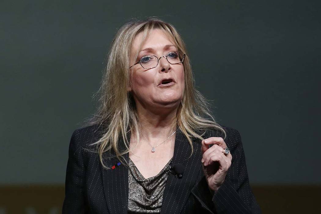Flo Rogers, president and CEO of KNPR Nevada Public Radio, speaks during Preview Las Vegas, Jan ...