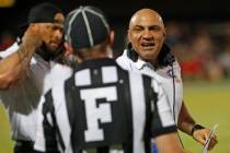 Bishop Gorman football coach Kenny Sanchez on Aug. 31, 2018. Patrick Breen/The Arizona Republic