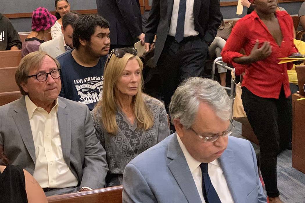 Retired Las Vegas Convention and Visitors Authority CEO Rossi Ralenkotter, seated at left, wait ...