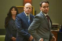 James Thomas Melton, center, with his two attorneys Jean Schwartzer, left, and Josh Tomsheck, r ...