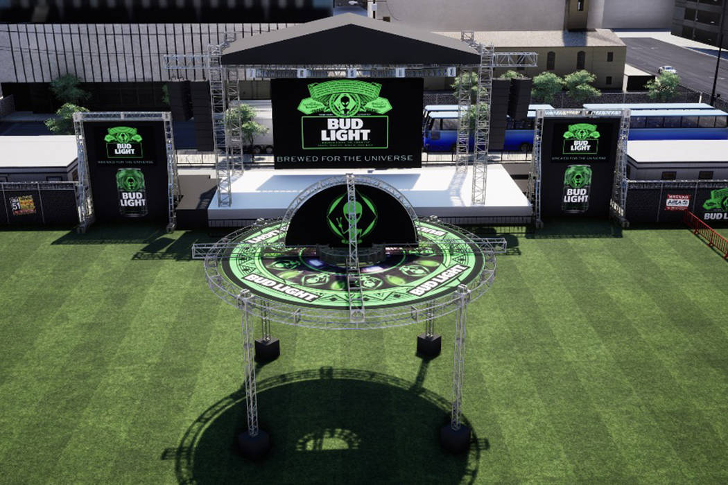 Drawing of what the Bud Light Area 51 Celebration occurring Thursday, Sept. 19, 2019, at the Do ...