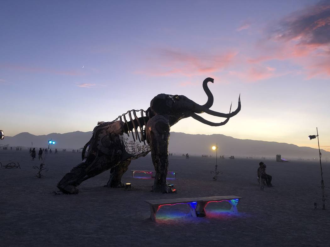 Tahoe Mack's "Monumental Mammoth" will eventually be permanently installed at Tule Springs. (Da ...