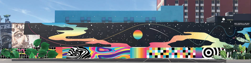 Digital mockup of Eric Vozzola's mural for Life is Beautiful 2019