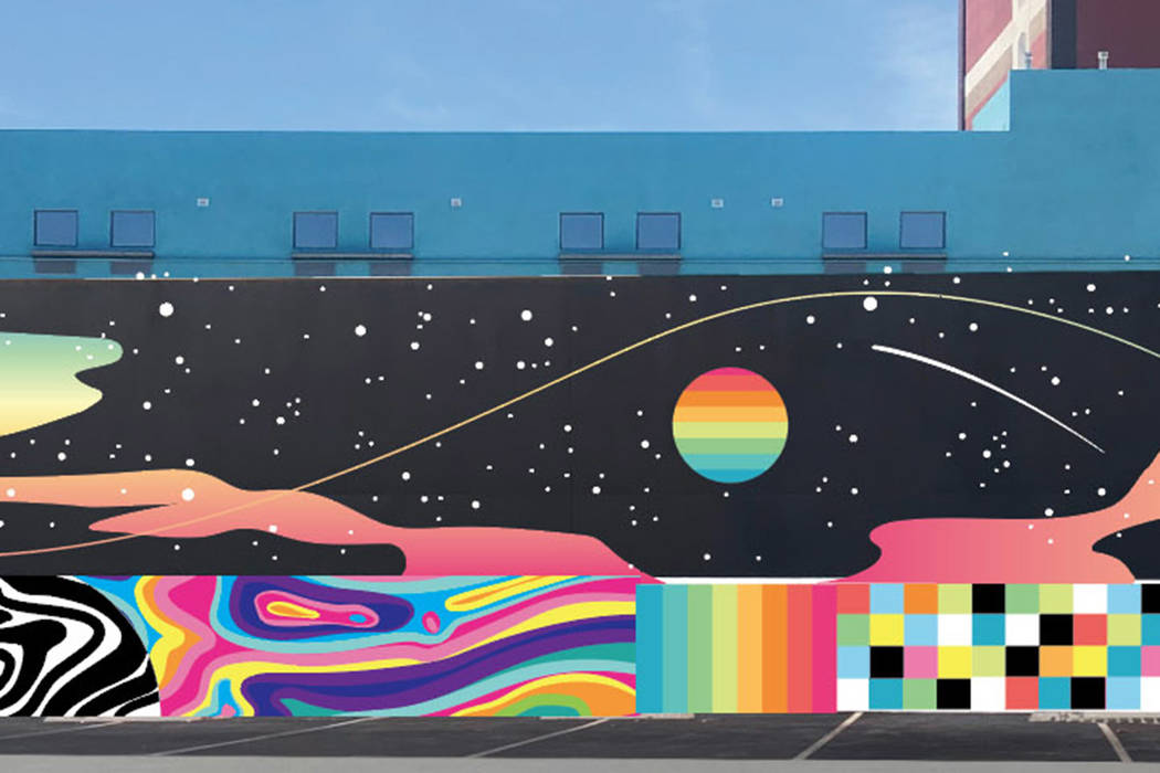 Digital mockup of Eric Vozzola's mural for Life is Beautiful 2019.