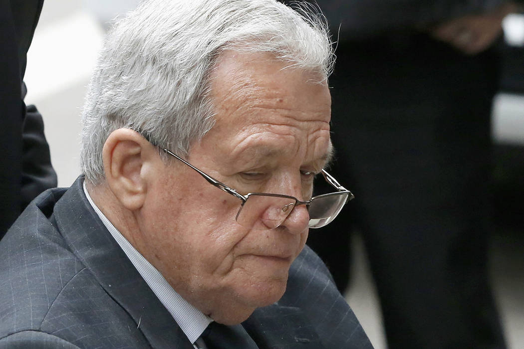 FILE - In this April 27, 2016, file photo, former House Speaker Dennis Hastert leaves the feder ...