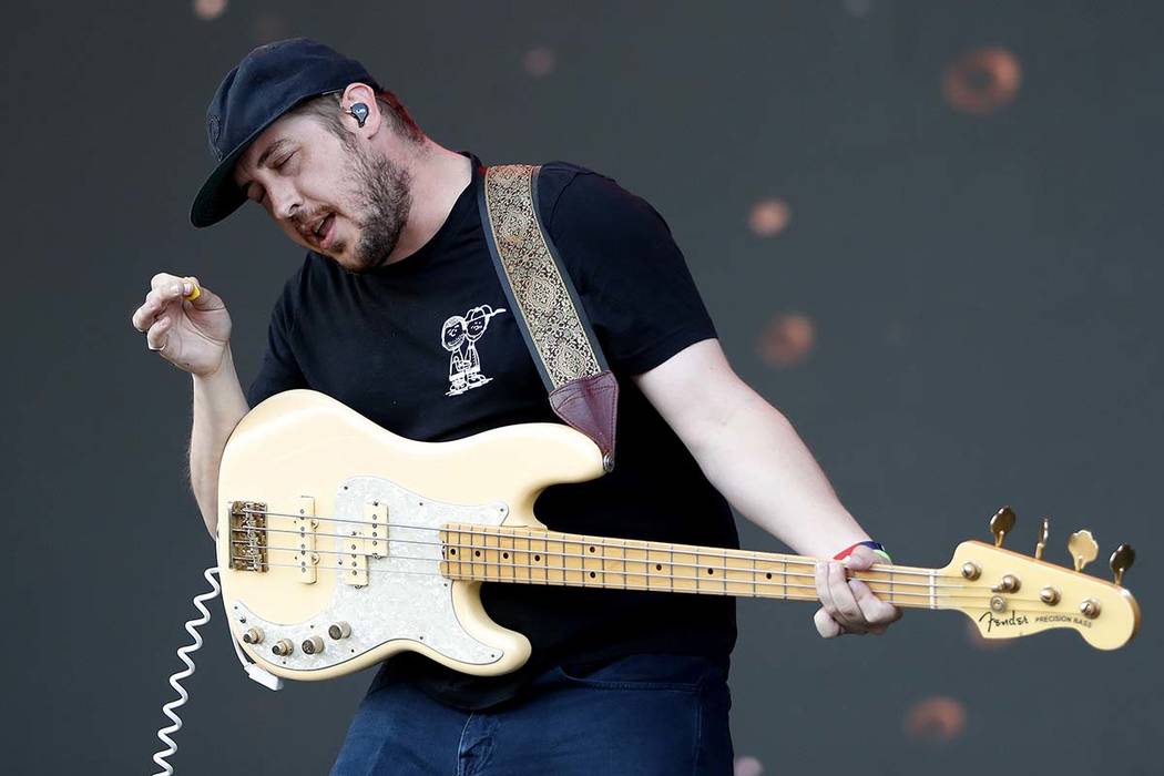 Portugal. The Man bassist Zachary Scott Carothers performs at the Boston Calling Music Festival ...