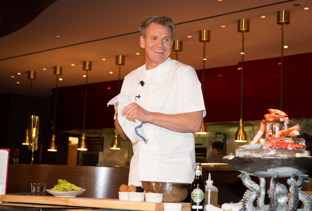 Chef Gordon Ramsay at the Gordon Ramsay cooking demonstration and press conference at Gordon Ra ...