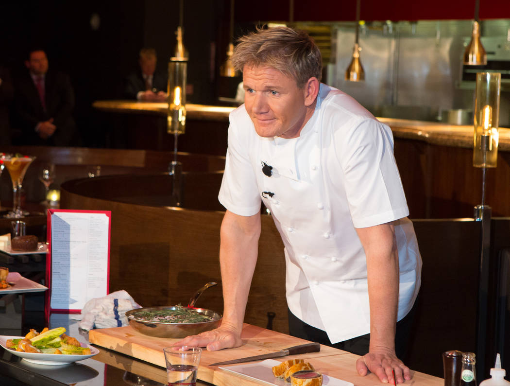 Chef Gordon Ramsay at the Gordon Ramsay cooking demonstration and press conference at Gordon Ra ...