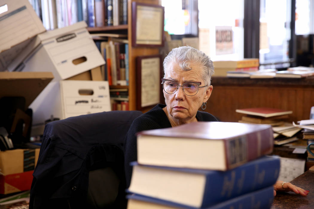 Myrna Donato, owner of Amber Unicorn Books at 2101 S. Decatur Blvd. in Las Vegas, Thursday, Sep ...