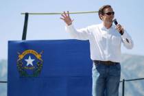 Former Nevada Attorney General Adam Laxalt speaks at the 5th annual Basque Fry at the Corley Ra ...
