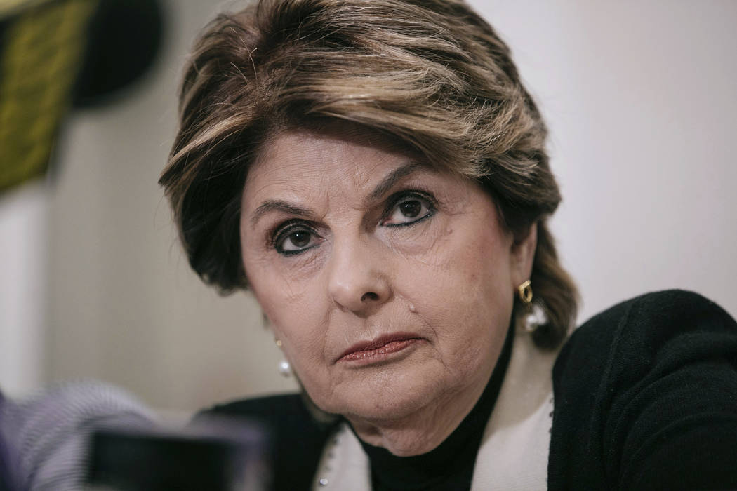FILE- In this March 10, 2019 file photo, attorney Gloria Allred takes questions during a press ...