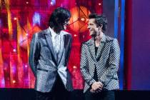 Ric Ocasek, left, and Brandon Flowers at the 2018 Rock and Roll Hall of Fame Induction Ceremony ...