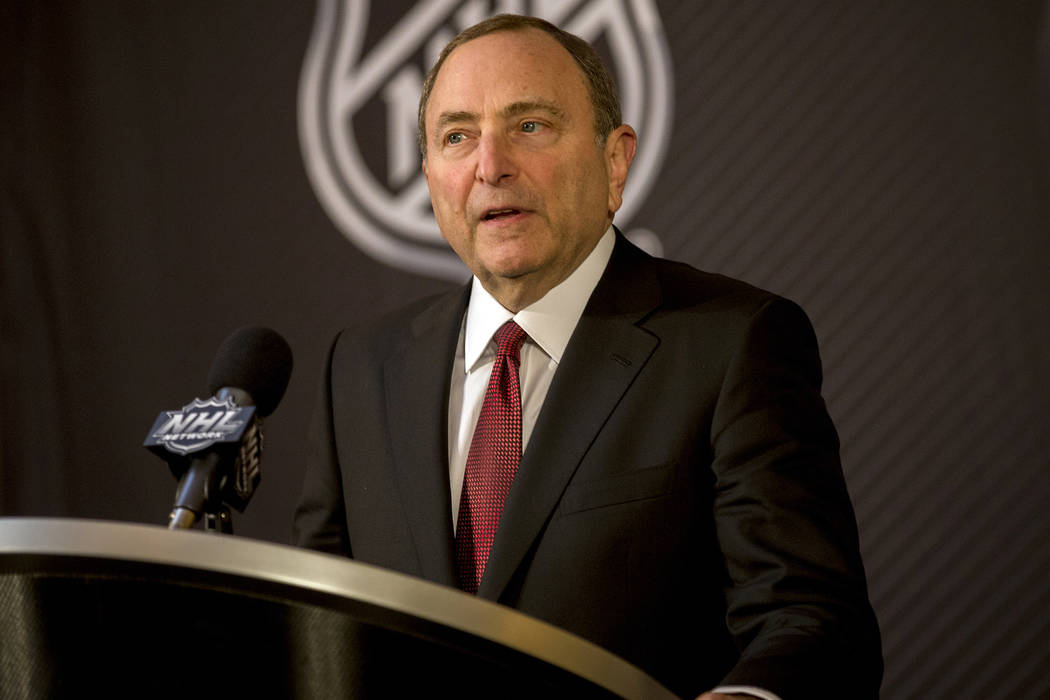 NHL commissioner Gary Bettman announces Seattle as the home of the league's 32nd franchise, Tue ...
