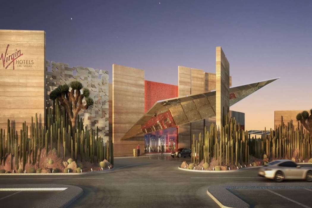 A rendering of the main entrance and porte cochere at Virgin Hotel Las Vegas. (Virgin Hotels an ...