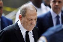 In this Aug. 26, 2019, photo, Harvey Weinstein arrives in court in New York. (AP Photo/Mark Len ...