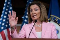 House Speaker Nancy Pelosi, D-Calif., speaks at the Capitol in Washington, Sept. 12, 2019. (J. ...