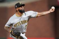 Pittsburgh Pirates pitcher Felipe Vazquez throws to a San Francisco Giants batter during the ni ...