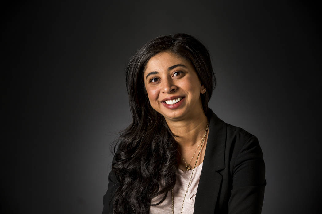 Las Vegas Review-Journal reporter Anita Hassan pictured in the RJ studio on Thursday, Feb. 15, ...