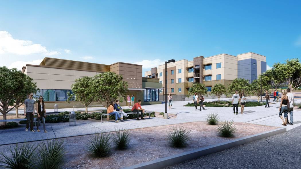 A rendering of the first dorm at Nevada State College. (Nevada State College)