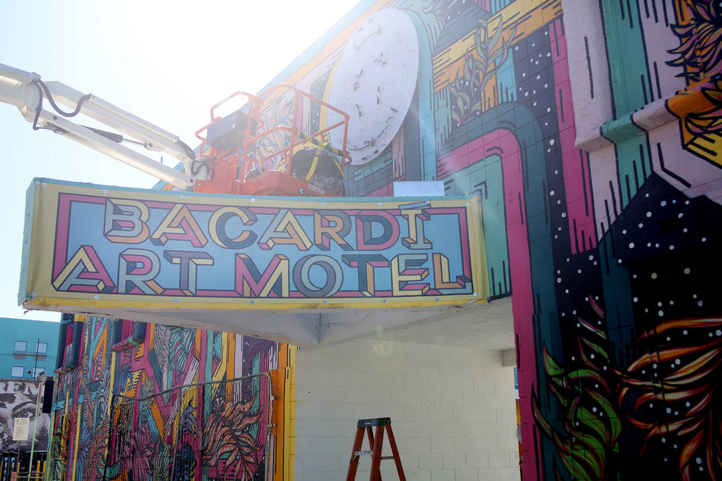 The Bacardi Art Motel is underway in preparation for Life is Beautiful music festival in downto ...